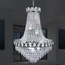 Large Ceiling Crystal Pendant Chandelier Suspended Chrome Frame Cascading Droplets H3033