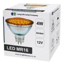 4W MR16 LED Amber Low Voltage Spot Light Bulb 12V