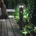 3W LED PIR Sensor Bollard Outdoor Garden Light Black Stainless Steel 6500K IP54 ZLCA04