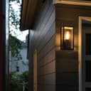 Rectangular Glass Wall Lantern Outdoor Garden Wall Light Black Body Metal Luminaire ZLC084B