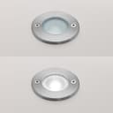 1w LED Recessed Outdoor Ground Light Round Cool White Brushed Chrome Walkover Uplighter GL07CW