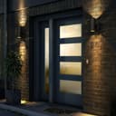 Black Outdoor Up Down Wall Light Dusk Till Dawn Sensor Stainless Steel IP65 ZLC090B