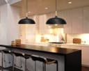 Modern Black Pendant Light Shade Dome Metal Wooden Nordic Kitchen Island Ceiling Lights 