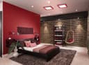 18w Square LED Ceiling Light Cool White with Red Ambient Ring Surface Mount 