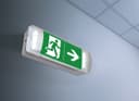 Glass Emergency LED Light Bulkhead with Green Man Fire Exit Sleeve Celling or Wall Mount EML01D