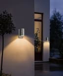 Single Outdoor Wall Light Dusk Till Dawn Sensor Stainless Steel Finish IP65 ZLC088