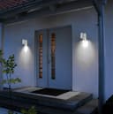 PIR Matt White Stainless Steel Single Outdoor Down Wall Light Movement Sensor ZLC057DSENW