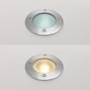 10w Outdoor Ground Walkover Light Round Warm White Brushed Chrome GL01WW