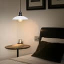 Retro Vintage White Ceiling Light Shade Metal Industrial Hanging Pendant Light Black Fitting 