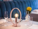 Modern Retro Polished Copper Table Lamp Ring Hoop Desk Lamp and Bedside Light 