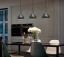 Droplet Modern Ceiling Pendant Light Grey Dark Pewter Metal Shade M0145