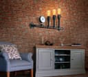Vintage 3 Light Industrial Water Pipe Wall Lamp with Guage M0166