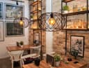 Black Metal Industrial Ceiling Wire Cage Globe Pendant Light M0183 with 4W G95 LED 