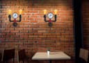 Twin Vintage Industrial Pipe Wall Light with Gauge Valve Tap M0190P 