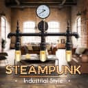 Vintage Rustic Industrial Water Pipe Wall Light with Gauge M0192P 