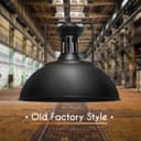 Industrial Old Factory Barn Pendant Light Large Dome Shade Black Metal M0151