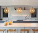 Modern Vintage Ceiling Smoked Gold Globe Pendant Light M0212