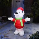 4ft LED Outdoor Inflatable Polar Bear Illuminated Plug In