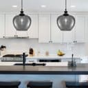 Modern Vintage Smoked Grey Glass Globe Pendant Lamp M0229