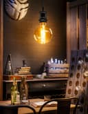 Industrial Vintage Ceiling Pendant Lamp Holder Black Nickel E27 Fitting M0219