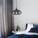 Modern Vintage Smoked Grey Glass Ceiling Pendant Light M0198