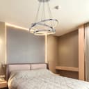 Modern Round Chandelier LED 3 Ring Ceiling Pendant Light Warm White 