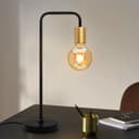 Retro Black Pipe Table Lamp Golden Holder H3009