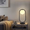 Modern Retro Opaque Globe Black Table Lamp H3008