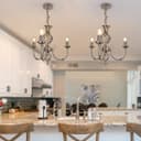 Vintage Ceiling Pendant Light Brushed Chrome Antique Hanging Chandelier Candle Lantern H3039