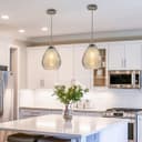 Ceiling Tear Drop Crackled Clear Glass Pendant Lamp Shade Retro Chrome Holder H3030