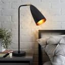 Modern Black Metal Table Lamp Adjustable Scone Shade Brass Joint H3019