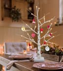 LED Indoor Christmas Tree White 60cm 3000k Light Dual Mains and Battery Operated TREE03