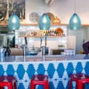 Retro Chrome Ceiling Pendant Light Fixture Blue Cracked Glass Oval Lamp shade H3057