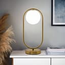 Antique Brass Table Lamp Opaque Glass Shade Bedside Light Globe Desk Lamp H3029 