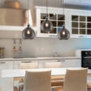 Vintage 3 Lights Ceiling Pendant Lamp Cluster Mini Glass Globe Shades Smoked Grey H3044