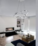 Modern Round Chandelier LED 3 Ring Ceiling Pendant Light Cool White 