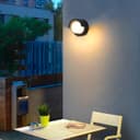 12W Outdoor Modern Round Black LED Wall Light Opal Diffuser 3000K ZLC361B