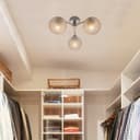 Modern Chrome 3 Way Ceiling Glass Globe Shades Light H3061 with 3 x E14 Candle 5w 