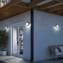 12W Outdoor Modern Square Black LED Wall Light Opal Diffuser 6500K ZLC364B