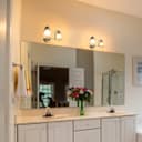 Modern Double Bathroom Wall Light Chrome IP44 Frosted Glass H3083 With G9 LED 5w Warm White
