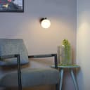 Modern Indoor Frosted Glass Globe Scone Matte Black Wall Light H3096 with LED G9 Warm White