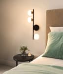 Modern Indoor Frosted Glass Globe Scone Matte Black 3 Light Wall Light H3087 With LED G9 Warm White
