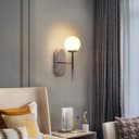 Modern Indoor Frosted Glass Globe Scone Chrome Wall Light H3078 With LED G9 Warm White