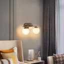 Modern Indoor Double Frosted Glass Globe Scone Chrome Wall Light H3079 With LED G9 Warm White