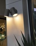 Modern 11W LED Outdoor Twin Garden Wall Light Black Warm White ZLC346B