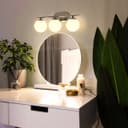 Modern Indoor 3 Frosted Glass Globe Scone Chrome Wall Light H3080 With LED G9 Warm White