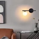Modern Indoor Frosted Glass Globe Scone Matte Black Wall Light H3088 With LED G9 Warm White