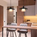 Modern Ceiling Pendant Light Black Frosted Glass H3114 