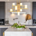 Modern Ceiling Gold Cluster Pendant Light Square Lamp Shades Frosted Glass H3094 With G9 LED