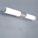 8w LED Bathroom Frosted Mirror Wall Light With Pull Cord Cool White 6500k IP44